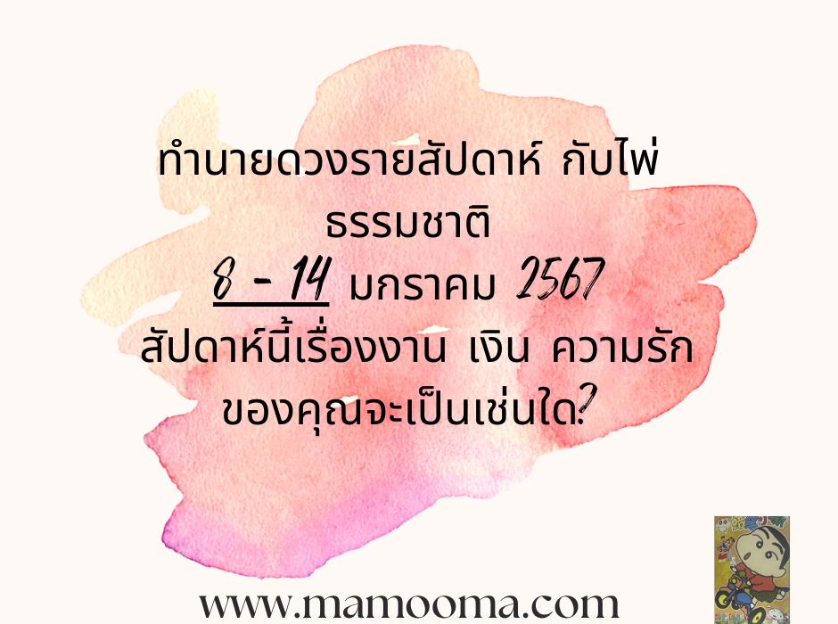ดูดวง ทำนายดวงรายสัปดาห์กับไพ่ธรรมชาติ 8-14 มกราคม 2567 สัปดาห์นี้จะเป็นเช่นใด?