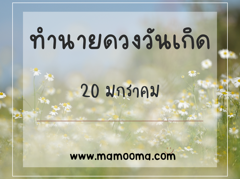 ทำนายตามวันเกิด ทำนายดวงตามวันเกิด 20 มกราคม, Born on January 20 1 ทำนายตามวันเกิด ทำนายดวงตามวันเกิด 20 มกราคม, Born on January 20