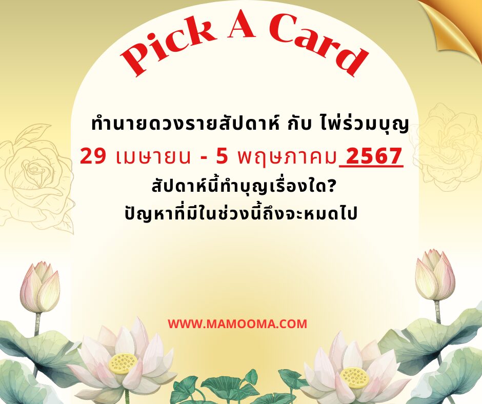 ทำนายดวงราสัปดาห์ กับไพ่ร่วมบุญ 29 เมษายน - 5 พฤษภาคม 2567