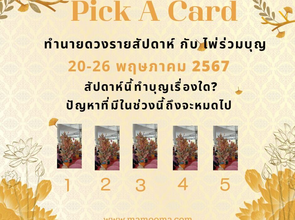 ทำนายดวงรายสัปดาห์กับไพ่ร่วมบุญ 20-26 พค 2567