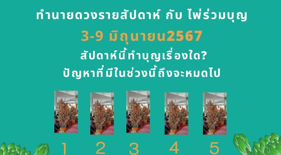 ทำนายดวงรายสัปดาห์กับไพ่ร่วมบุญ 3-9 มิถุนายน 2567