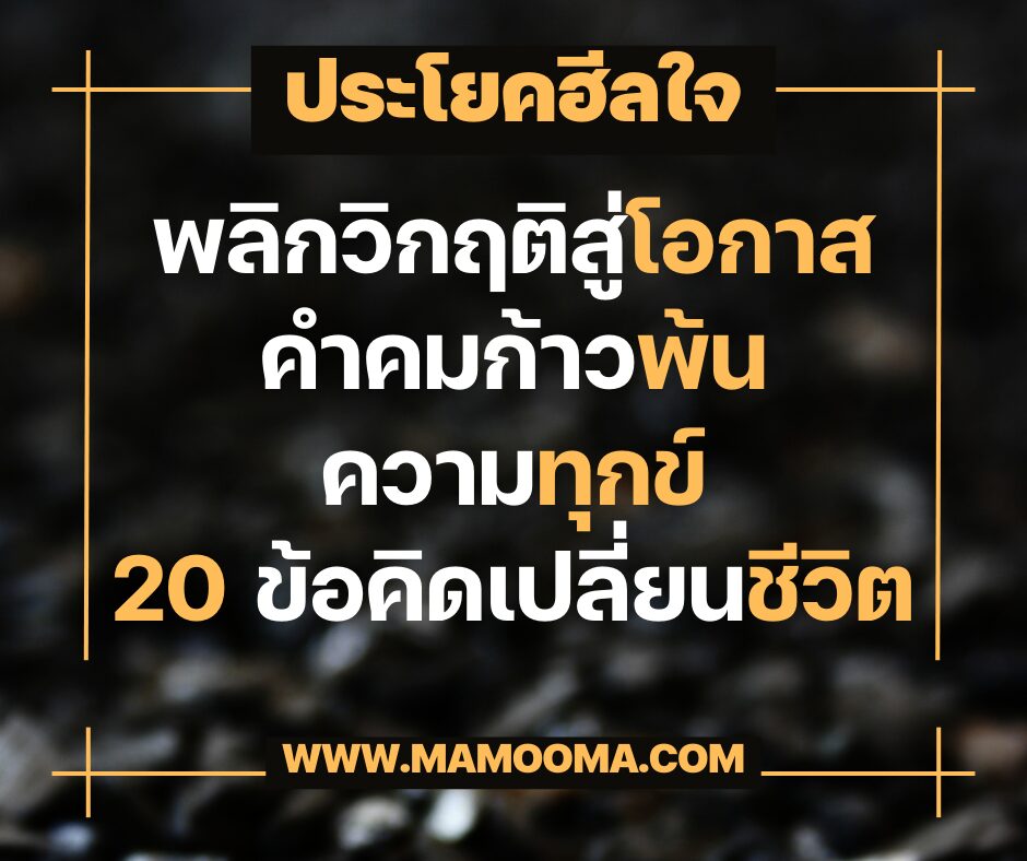 พลิกวิกฤติสู่โอกาส คำคมก้าวพ้นความทุกข์ 20 ข้อคิดเปลี่ยนชีวิต