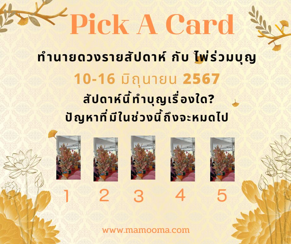 ทำนายดวงกับไพ่ร่วมบุญ 10-16 มิถุนายน 2567