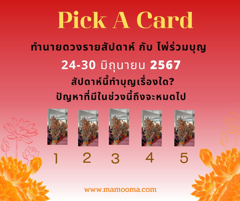 ทำนายดวงกับไพ่ร่วมบุญ 24-30 มิถุนายน 2567