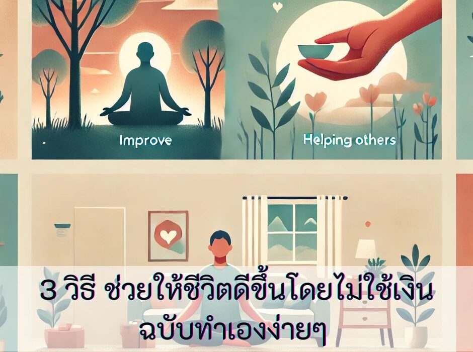 3 วิธี ช่วยให้ชีวิตดีขึ้นโดยไม่ใช้เงินฉบับทำเองง่ายๆ