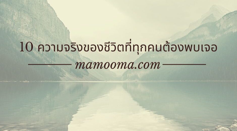 ความจริงของชีวิตที่ทุกคนต้องพบเจอ