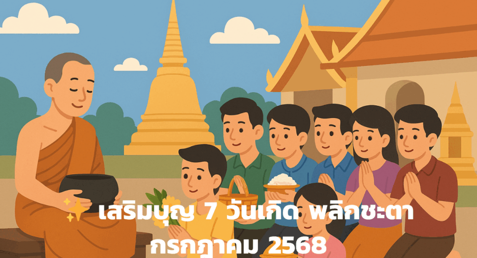 เสริมดวง เสริมบุญ ประจำเดือนกรกฎาคม 2568