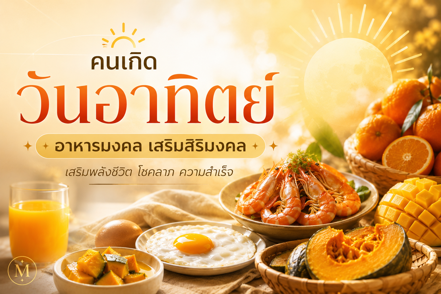 ดูดวง คนเกิดวันอาทิตย์ควรกินอะไร? 🍳 4 คนเกิดวันอาทิตย์ควรกินอะไร? 🍳