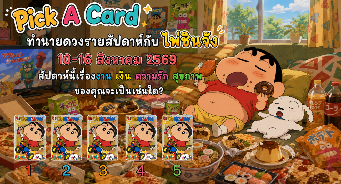 ทำนายดวงรายสัปดาห์กับไพ่ชินจัง ประจำวันที่ 10 – 16 สิงหาคม 2569